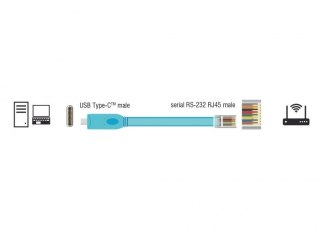 DeLOCK 63914 kabel równoległy Niebieski 3 m USB Type-C RJ45 DELOCK