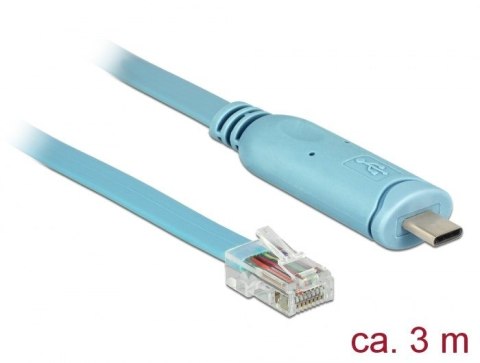 DeLOCK 63914 kabel równoległy Niebieski 3 m USB Type-C RJ45 DELOCK