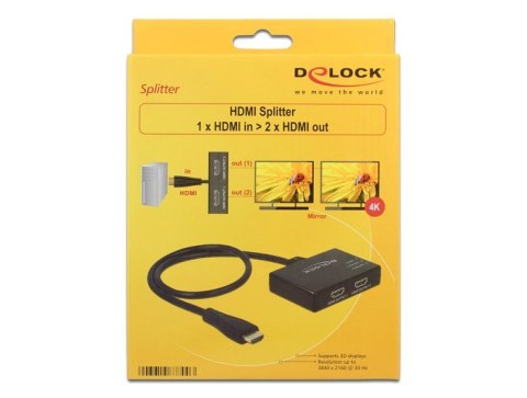 DeLOCK 87700 rozgałęziacz telewizyjny HDMI 2x HDMI DELOCK