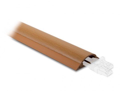 DeLOCK Samoprzylepna listwa kablowa 50 x 13 mm - długość 1 m, wygląd drewna DELOCK