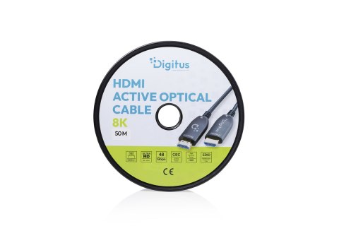 Digitus Hybrydowy kabel światłowodowy HDMI AOC, UHD 8K, 50 m DIGITUS