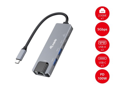 Equip 133496 stacja dokująca Przewodowa USB 3.2 Gen 1 (3.1 Gen 1) Type-C Szary EQUIP