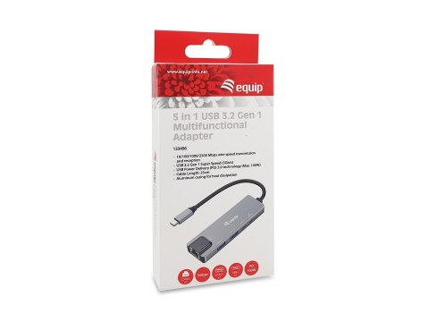 Equip 133496 stacja dokująca Przewodowa USB 3.2 Gen 1 (3.1 Gen 1) Type-C Szary EQUIP