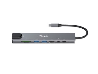 Equip 133497 stacja dokująca Przewodowa USB Type-C Czarny, Szary EQUIP