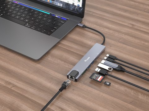 Equip 133497 stacja dokująca Przewodowa USB Type-C Czarny, Szary EQUIP