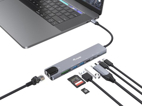 Equip 133497 stacja dokująca Przewodowa USB Type-C Czarny, Szary EQUIP