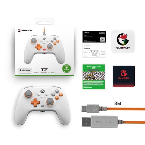 GameSir T7 Biały USB Gamepad Analogowa/Cyfrowa PC, Xbox One S, Xbox One X, Xbox Series S, Xbox Series X GameSir