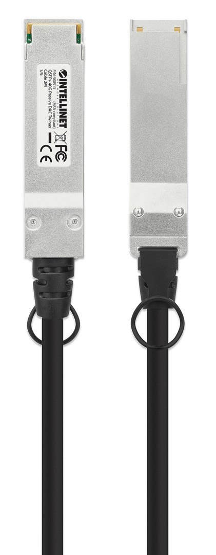 Intellinet 508513 kabel InfiniBand / światłowodowy 2 m QSFP+ Czarny, Srebrny Intellinet