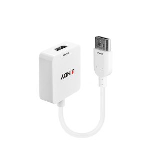 Lindy 38146 adapter kablowy HDMI Typu A (Standard) DisplayPort Biały LINDY