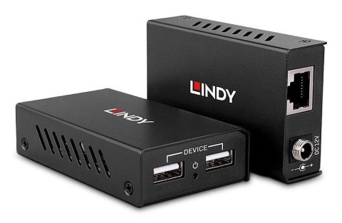 Lindy 43408 przedłużacz AV Nadajnik i odbiornik AV Czarny LINDY