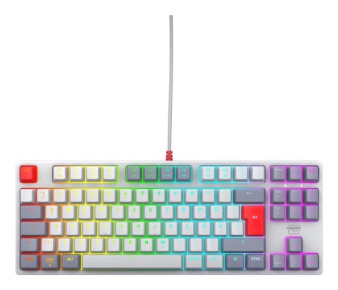 CHERRY K4V2 TKL klawiatura Gaming USB QWERTZ Niemiecki Szary, Jasny Szary, Czerwony Cherry