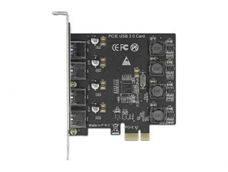 DeLOCK Karta PCI Express x1 do 4 x zewnętrzne USB Typ-A żeński SuperSpeed USB (USB 3.2 Gen 1) DELOCK