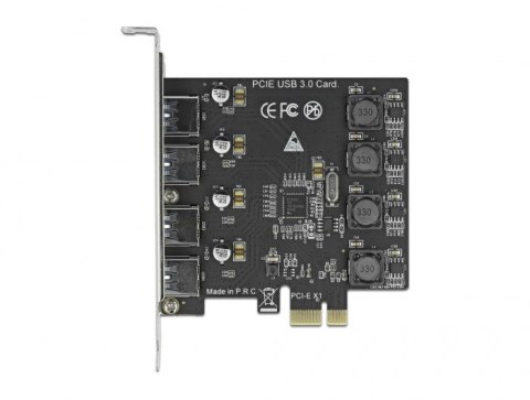 DeLOCK Karta PCI Express x1 do 4 x zewnętrzne USB Typ-A żeński SuperSpeed USB (USB 3.2 Gen 1) DELOCK
