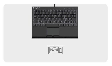 KeySonic KSK-3211ELU (DE) klawiatura Dom USB QWERTZ Niemiecki Czarny KeySonic