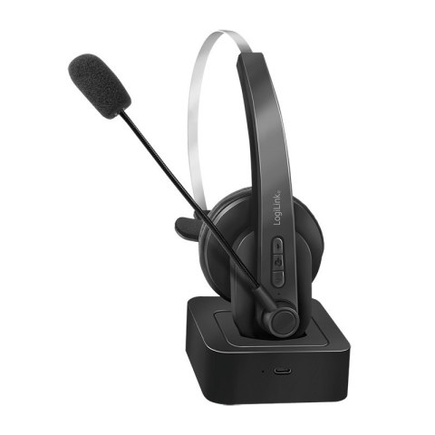 LogiLink BT0059 słuchawki/zestaw słuchawkowy Bezprzewodowy Opaska na głowę Biuro/centrum telefoniczne Bluetooth Podstawka do ład LogiLink