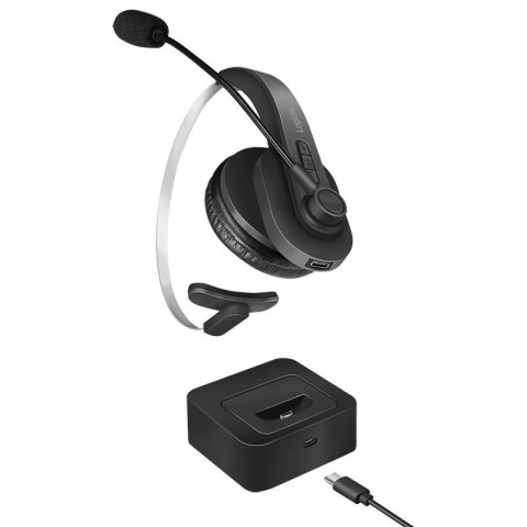 LogiLink BT0059 słuchawki/zestaw słuchawkowy Bezprzewodowy Opaska na głowę Biuro/centrum telefoniczne Bluetooth Podstawka do ład LogiLink