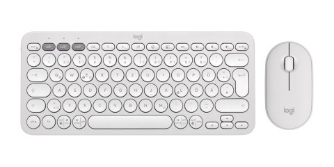 Logitech 920-012204 klawiatura Dołączona myszka Uniwersalne RF Wireless + Bluetooth QWERTZ Niemiecki Biały Logitech
