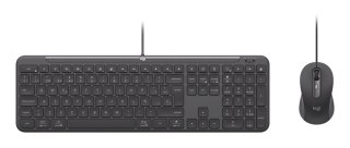 Logitech 920-013343 klawiatura Dołączona myszka Dom/Biuro USB QWERTZ Niemiecki Grafitowy Logitech