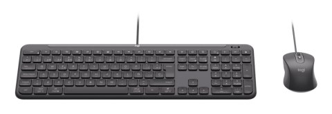 Logitech 920-013343 klawiatura Dołączona myszka Dom/Biuro USB QWERTZ Niemiecki Grafitowy Logitech