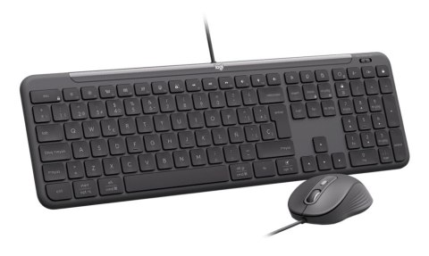 Logitech 920-013343 klawiatura Dołączona myszka Dom/Biuro USB QWERTZ Niemiecki Grafitowy Logitech