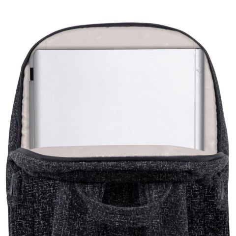 Plecak na laptop 15,6", RIVACASE Anvik, 15L, czarny, z materiału wodoodpornego, kieszenie na tablet 10,5", smartfon, dokumenty,  RivaCase
