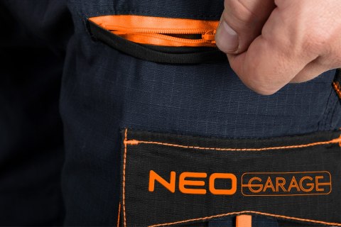 Spodnie robocze Neo Garage, 100% bawełna rip stop, rozmiar S NEO TOOLS