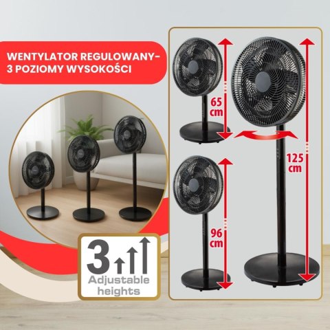 Wentylator stojący z pilotem 50w klausberg Klausberg