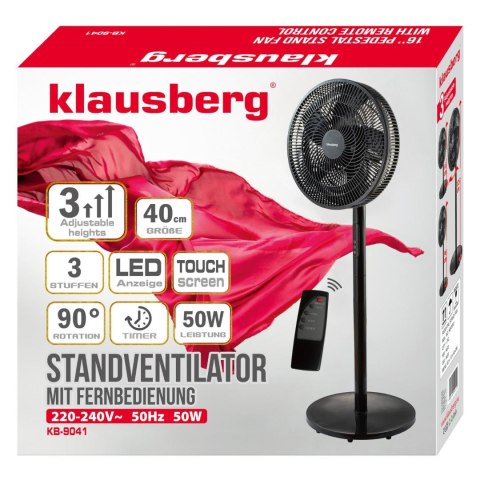 Wentylator stojący z pilotem 50w klausberg Klausberg