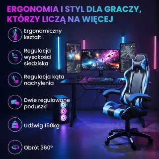 Extralink Gaming | Fotel gamingowy | biurowy, obrotowy, kubełkowy, czarno-niebieski, G-523 Extralink