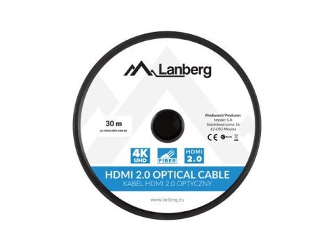 LANBERG KABEL HDMI M/M V2.0 30M OPTYCZNY AOC CA-HDMI-20FB-0300-BK Lanberg