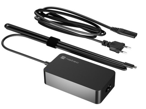 NATEC ZASILACZ ŁADOWARKA GRAYLING GAN USB-C 65W DO LAPTOPÓW, TABLETÓW, TELEFONÓW NATEC
