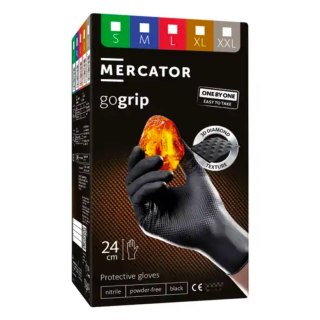 Rękawice nitrylowe czarne mercator gogrip one-by-one black 100szt. rozmiar xl MERCATOR