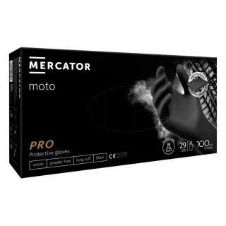 Rękawice nitrylowe mercator moto black rozmiar m 100szt. MERCATOR