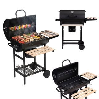 Grill węglowy ogrodowy z pokrywą termometr popielnik drewniane półki MultiGarden MultiGarden