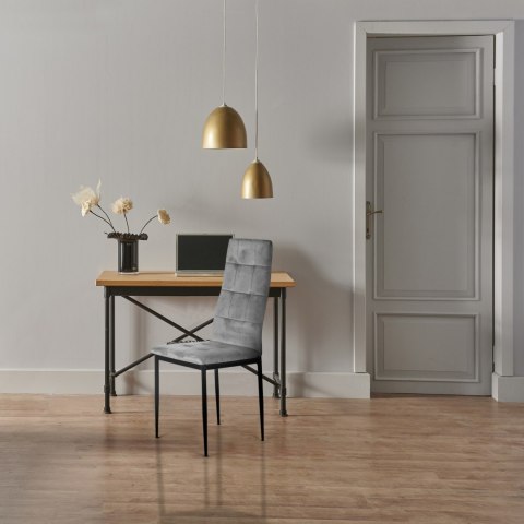Komplet 4 krzeseł krzesło welurowe do jadalni i salonu 4 sztuki szare ModernHome ModernHome