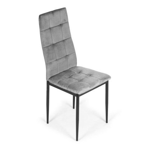 Komplet 4 krzeseł krzesło welurowe do jadalni i salonu 4 sztuki szare ModernHome ModernHome