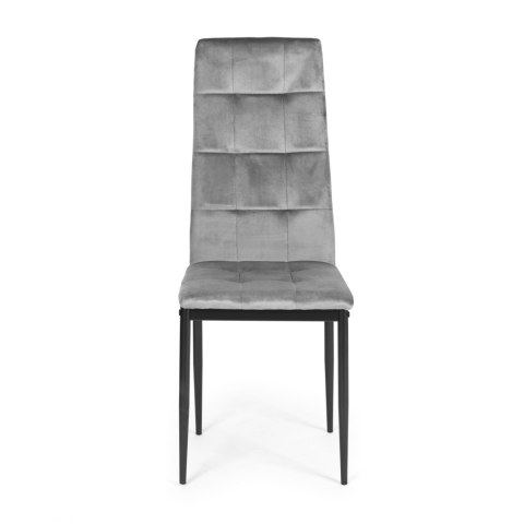 Komplet 4 krzeseł krzesło welurowe do jadalni i salonu 4 sztuki szare ModernHome ModernHome