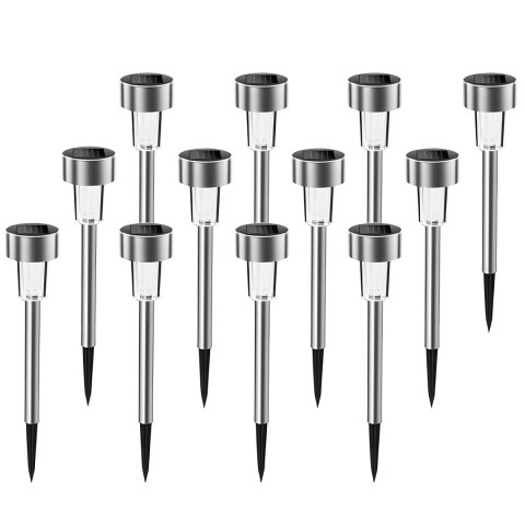12x lampa ogrodowa led solarna gruntowa wbijana szpikulec słupek czujnik RTO