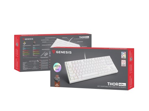 Genesis Thor 404 TKL biała RGB Kailh B GENESIS