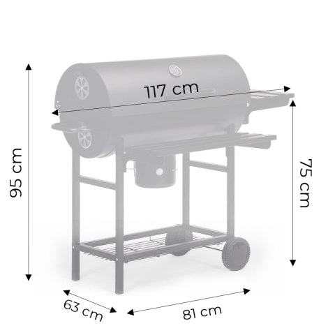 Grill węglowy ogrodowy z pokrywą termometr popielnik składane półki MultiGarden MultiGarden