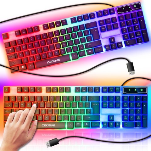 Klawiatura gamingowa led podświetlana dla graczy membranowa usb numlock RTO