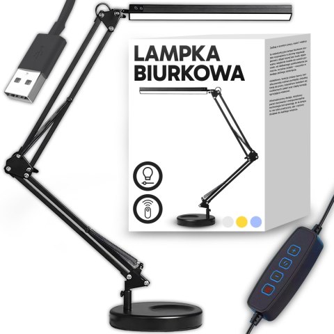 Lampa kreślarska biurkowa do pracy szkoły 3 barwy led regulowana mocna -e143-2 RTO