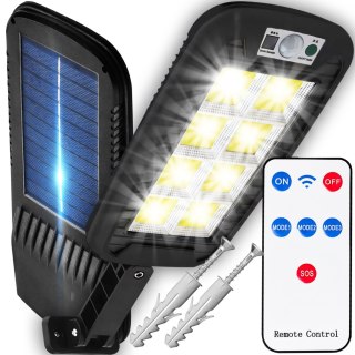 Lampa solarna led latarnia uliczna ogrodowa pilot czujnik ruchu zmierzchu - e846 RTO