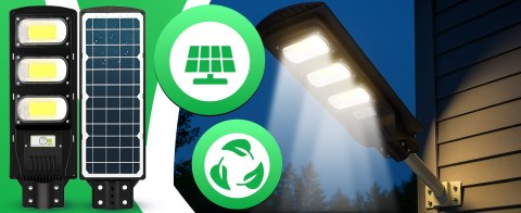 Lampa uliczna led latarnia solarna 240w + pilot (uchwyt montażowy m004b+ baterie) zestaw e307 RTO