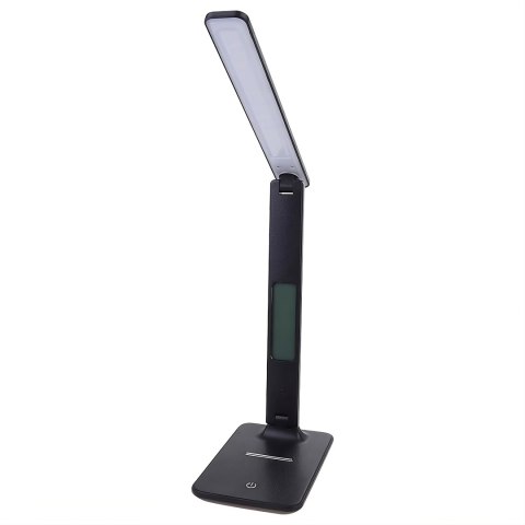 Lampka led biurkowa regulowana szkolna biurko wyświetlacz lcd ładowanie usb -czarna e146-2 skórzany wzór z 1 przyciskiem RTO