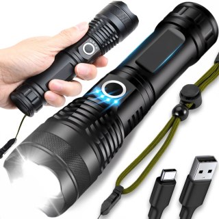 Latarka taktyczna mocna led akumulatorowa survivalowa wojskowa usb 5 trybów - er1264 RTO