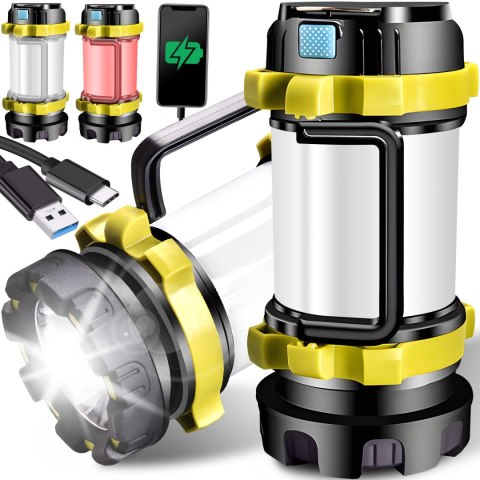 Mocna latarka lampa warsztatowa wojskowa akumulatorowa led usb z uchwytem RTO