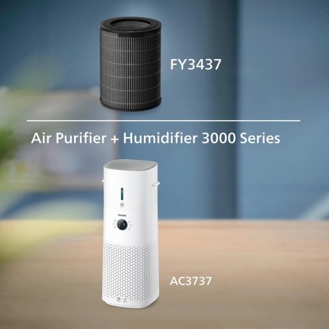 Philips Zintegrowany filtr 3w1 Pasuje do oczyszczacza 2w1: AC3737/10 Filtr NanoProtect HEPA Pro S3 Philips