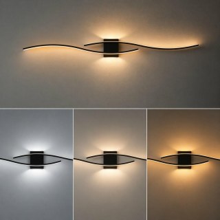 ZD196 Lampa ścienna 3 kolory światła 35w czarna ATL