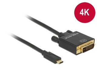 DeLOCK 2m, USB-C/DVI 24+1 zewnętrzna karta graficzna usb 3840 x 2160 px Czarny DELOCK